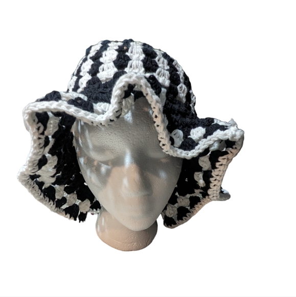 Crochet Bucket Hat Casual 90s Y2K Boho Hippie Festival 70s Handmade Whimsigoth - Picture 3 of 4